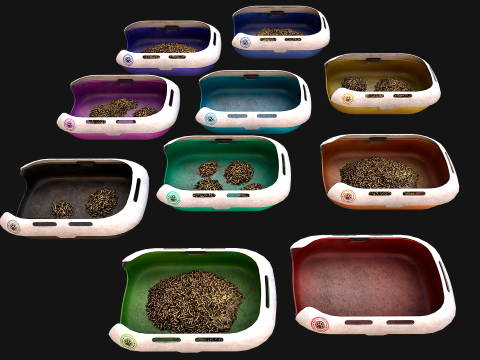 Toilet Pet Cat Litter Box Filler zoo Furniture Pack 3D 모델