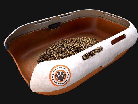 Toilet Pet Cat Litter Box Filler zoo Furniture Pack 3D 모델
