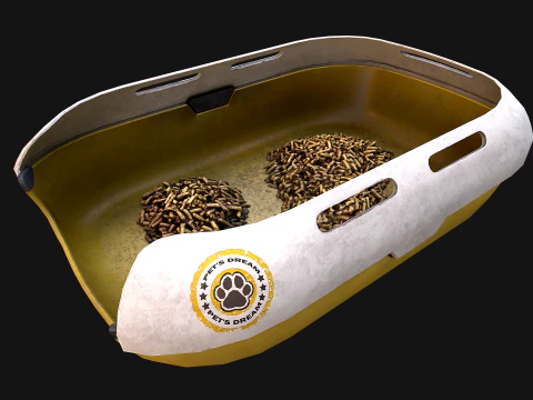 Toilet Pet Cat Litter Box Filler zoo Furniture Pack 3D Model