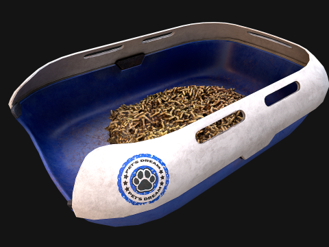 Toilet Pet Cat Litter Box Filler zoo Furniture Pack 3D 모델