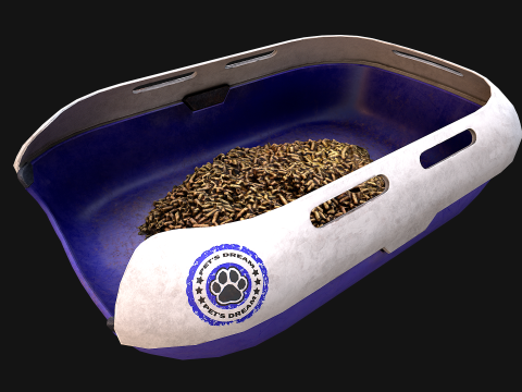 Toilet Pet Cat Litter Box Filler zoo Furniture Pack 3D 모델