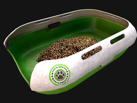 Toilet Pet Cat Litter Box Filler zoo Furniture Pack 3D Model