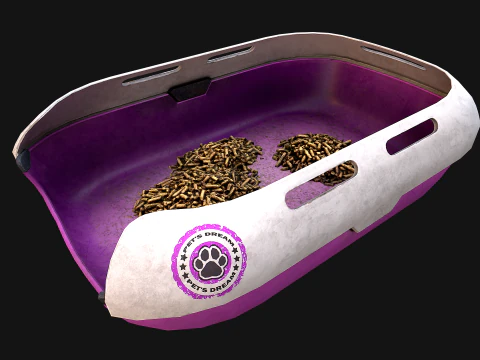 Toilet Pet Cat Litter Box Filler zoo Furniture Pack 3D Model