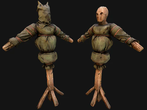 Średniowieczny manekin wojskowy, drewniany Model 3D