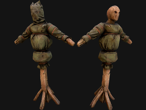 Medieval Military Training Dummy Wooden 3D 模型