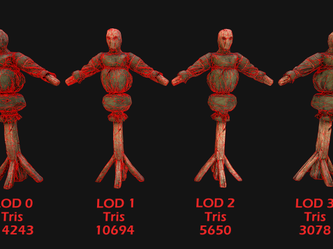 Medieval Military Training Dummy Wooden 3D 模型
