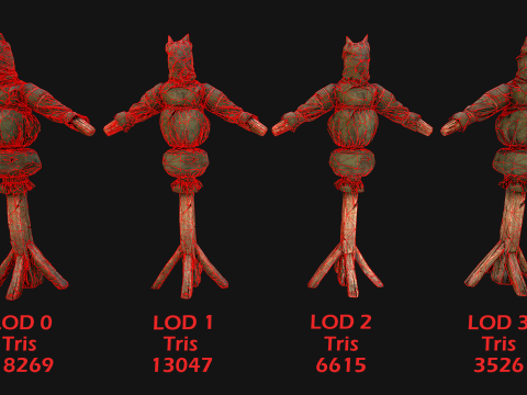Medieval Military Training Dummy Wooden 3D 模型