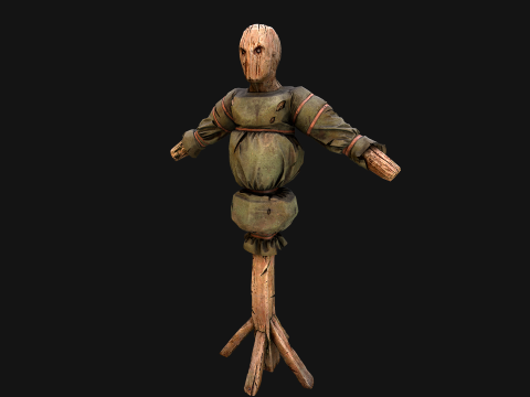 Medieval Military Training Dummy Wooden 3D 模型