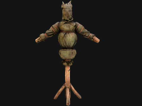 Medieval Military Training Dummy Wooden 3D 模型