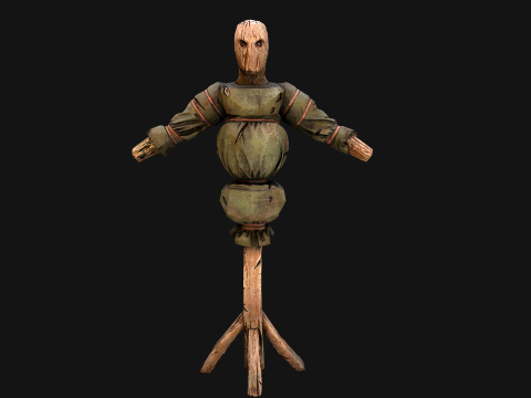 Medieval Military Training Dummy Wooden 3D 模型
