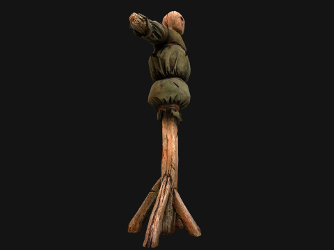 Medieval Military Training Dummy Wooden 3D 模型