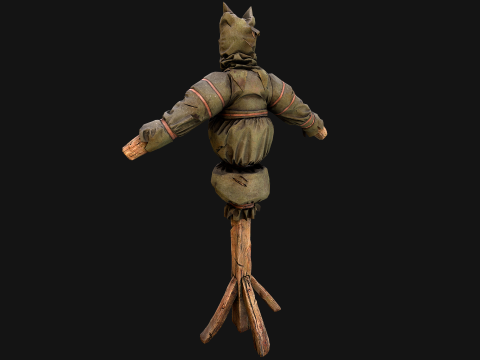 Medieval Military Training Dummy Wooden 3D 模型