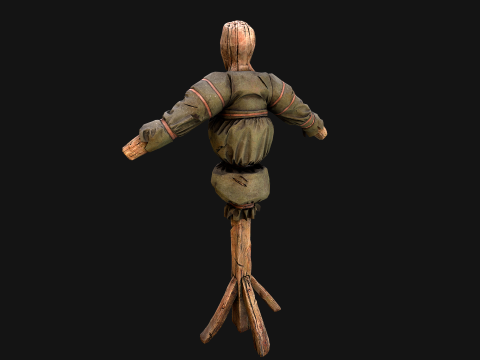 Medieval Military Training Dummy Wooden 3D 模型