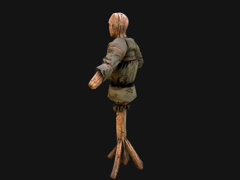 Medieval Military Training Dummy Wooden 3D 模型