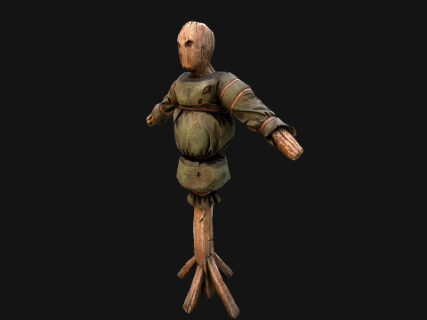 Medieval Military Training Dummy Wooden 3D 模型