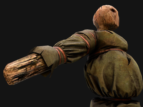 Medieval Military Training Dummy Wooden 3D 模型