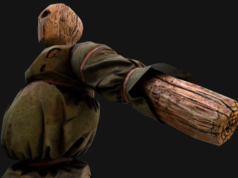 Medieval Military Training Dummy Wooden 3D 模型