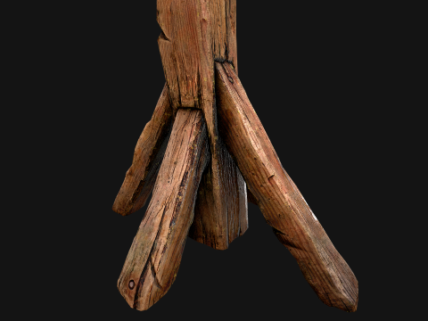 Medieval Military Training Dummy Wooden 3D 模型
