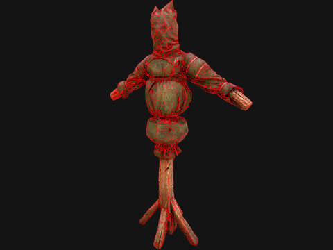 Medieval Military Training Dummy Wooden 3D 模型