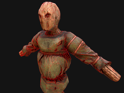 Medieval Military Training Dummy Wooden 3D 模型