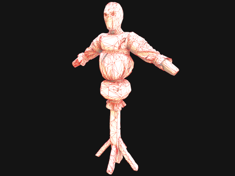 Medieval Military Training Dummy Wooden 3D 模型