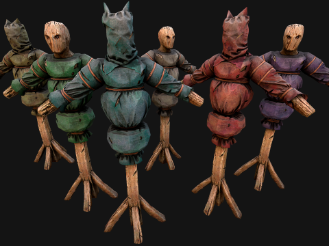 Medieval Wooden Punching Training Dummy Mannequin Modèle 3D