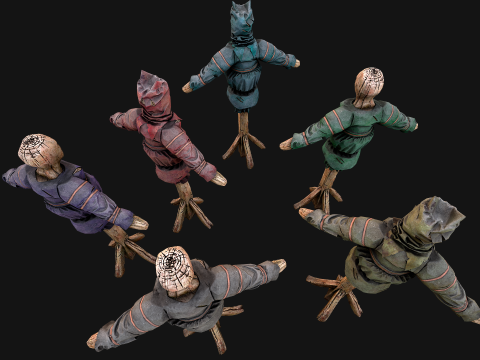 Medieval Wooden Punching Training Dummy Mannequin Modelo 3D