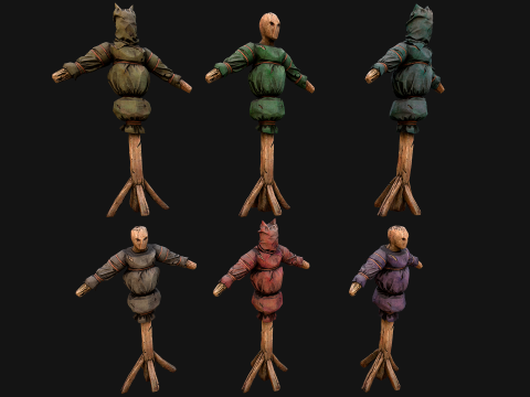 Medieval Wooden Punching Training Dummy Mannequin Modelo 3D