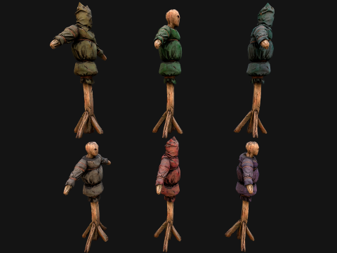 Medieval Wooden Punching Training Dummy Mannequin Modelo 3D