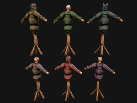 Medieval Wooden Punching Training Dummy Mannequin Modelo 3D