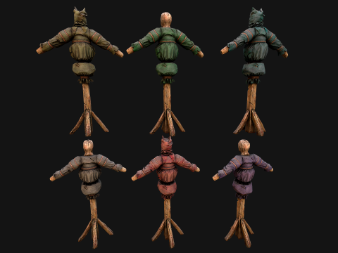 Medieval Wooden Punching Training Dummy Mannequin Modelo 3D