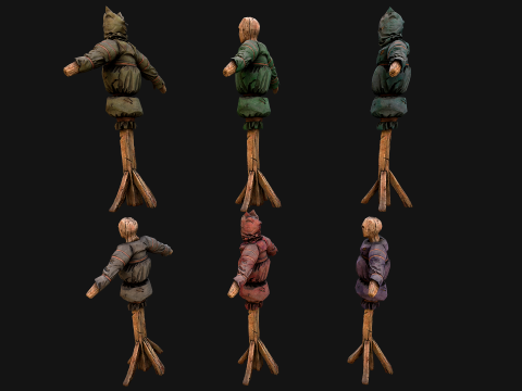 Medieval Wooden Punching Training Dummy Mannequin Modelo 3D