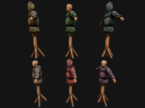 Medieval Wooden Punching Training Dummy Mannequin Modelo 3D