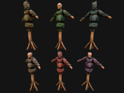 Medieval Wooden Punching Training Dummy Mannequin Modelo 3D