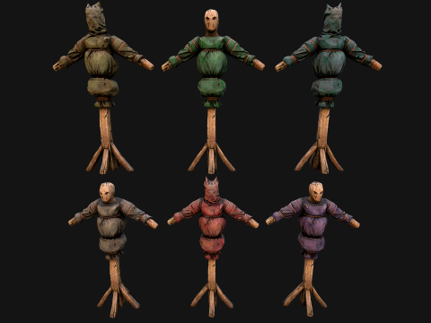 Medieval Wooden Punching Training Dummy Mannequin Modelo 3D