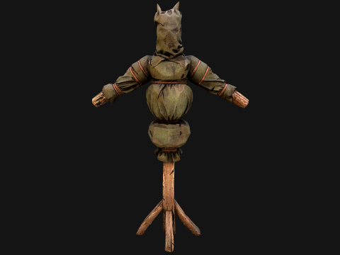 Medieval Wooden Punching Training Dummy Mannequin Modelo 3D