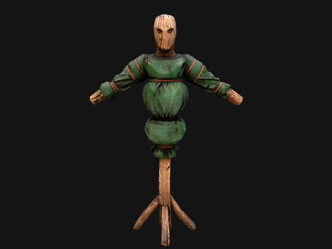 Medieval Wooden Punching Training Dummy Mannequin Modelo 3D