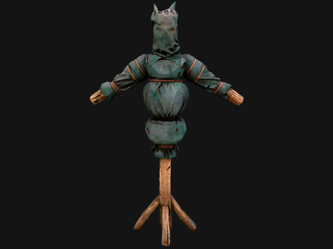 Medieval Wooden Punching Training Dummy Mannequin Modelo 3D