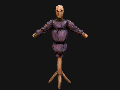Medieval Wooden Punching Training Dummy Mannequin Modelo 3D