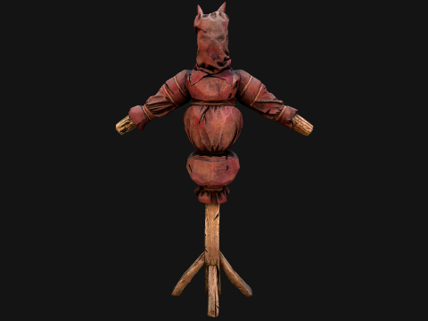 Medieval Wooden Punching Training Dummy Mannequin Modelo 3D