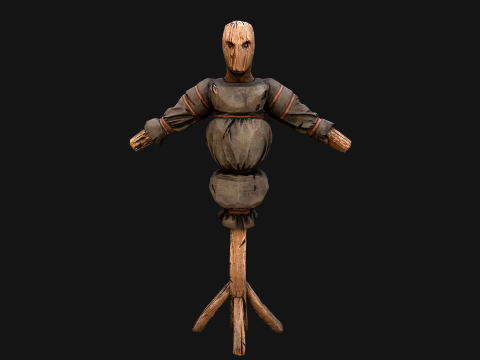 Medieval Wooden Punching Training Dummy Mannequin Modelo 3D