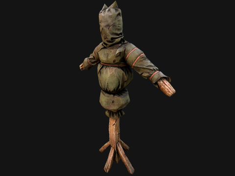 Medieval Wooden Punching Training Dummy Mannequin Modelo 3D