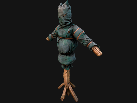 Medieval Wooden Punching Training Dummy Mannequin Modelo 3D