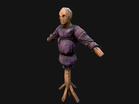 Medieval Wooden Punching Training Dummy Mannequin Modelo 3D