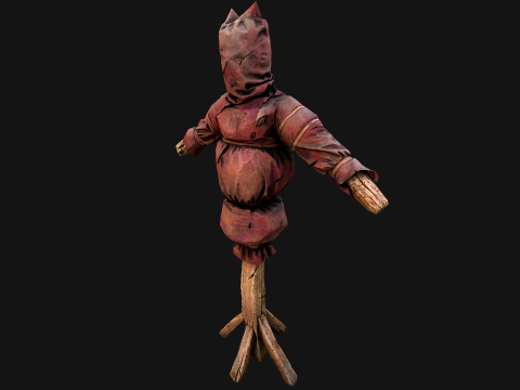 Medieval Wooden Punching Training Dummy Mannequin Modelo 3D