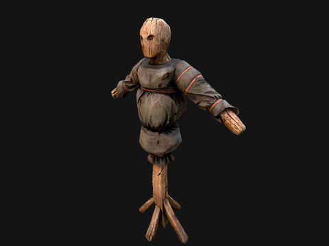 Medieval Wooden Punching Training Dummy Mannequin Modelo 3D