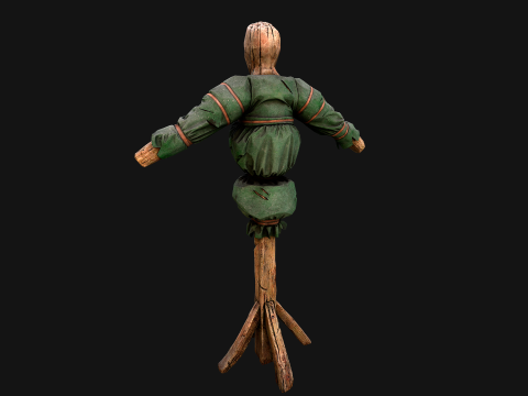 Medieval Wooden Punching Training Dummy Mannequin Modelo 3D