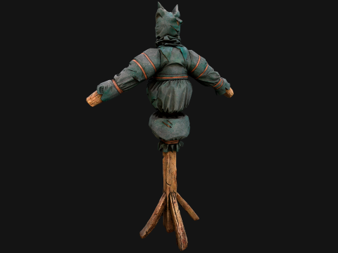 Medieval Wooden Punching Training Dummy Mannequin Modelo 3D