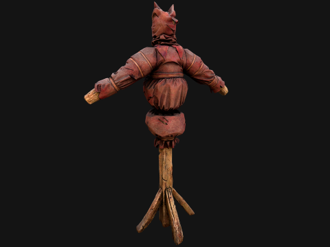 Medieval Wooden Punching Training Dummy Mannequin Modelo 3D