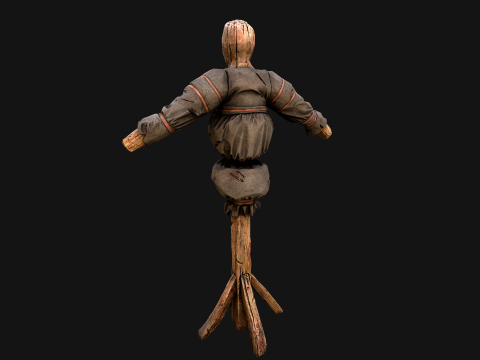 Medieval Wooden Punching Training Dummy Mannequin Modelo 3D